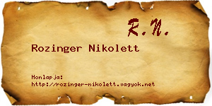 Rozinger Nikolett névjegykártya